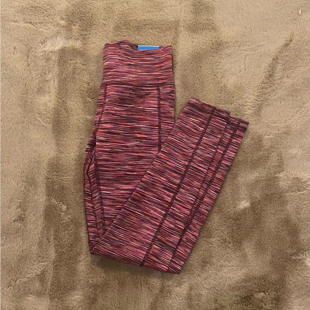 DSG DICKS SPORTING GOODS GIRLS LEGGINGS LARGE L PINK MULTICOLOR GYM LEISURE